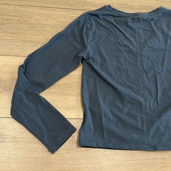 ATHLETA‎ Blue Gray Essential V Neck Cotton Casual Long Sleeve Shirt Top Size XXS - Picture 5 of 12